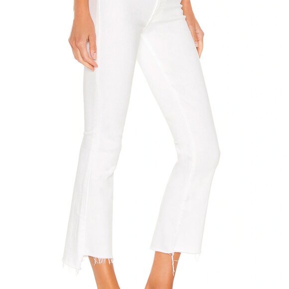 Mother Insider Crop Step Fray White Jeans,  Fairest Of Them All Size 27 - Picture 2 of 6